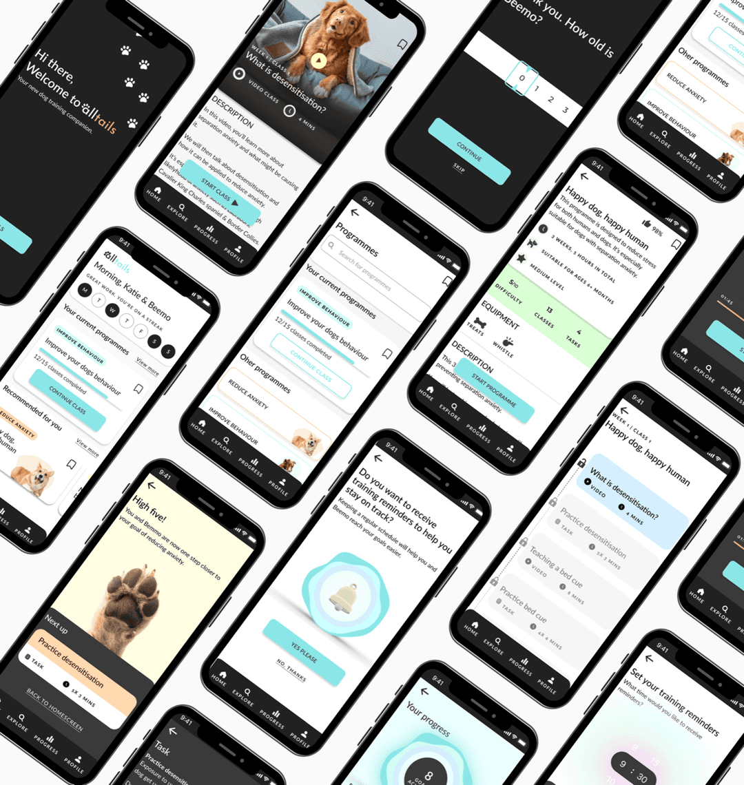 Alltails app screens
