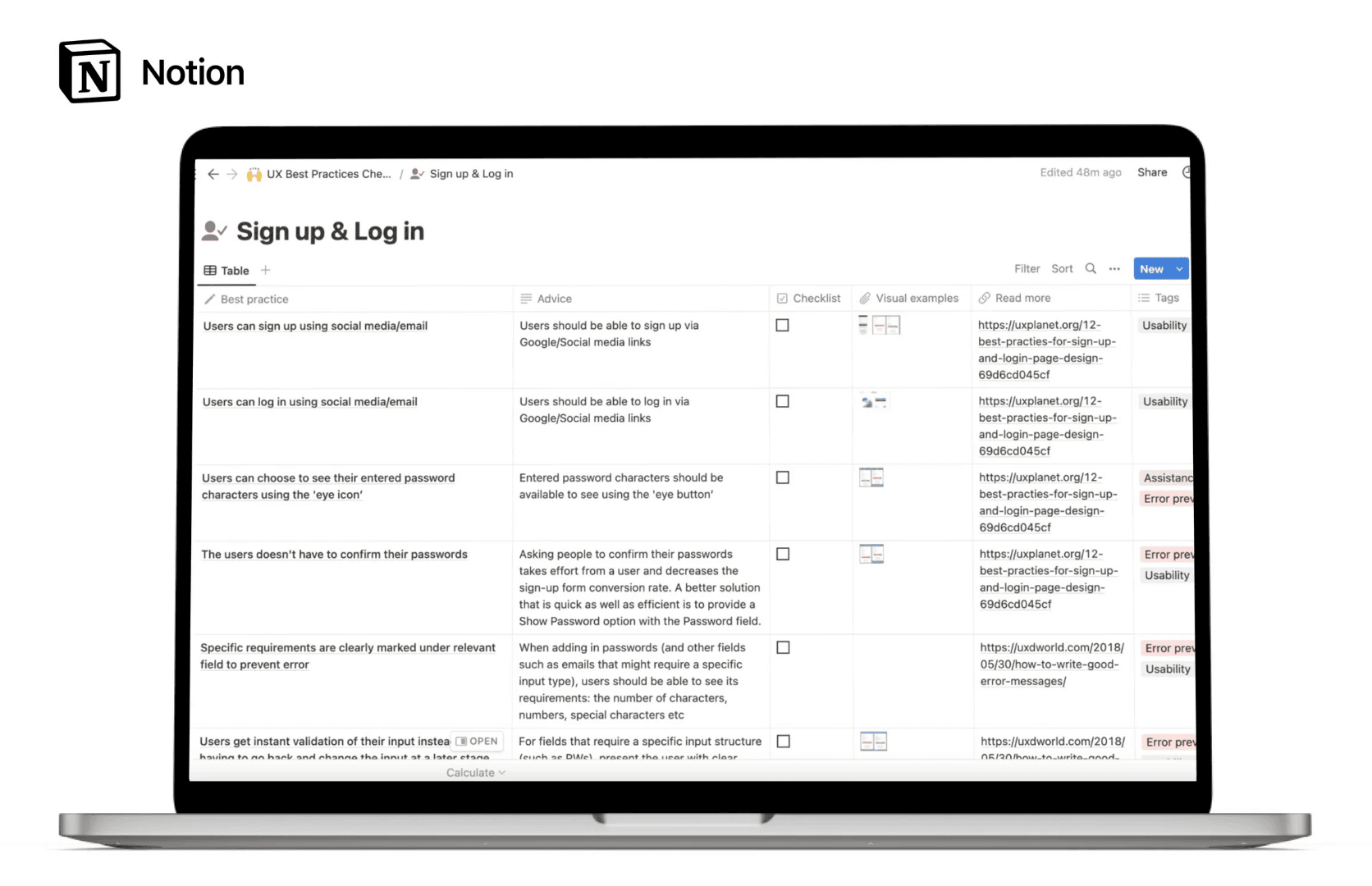UX Best Practices Checklist Preview