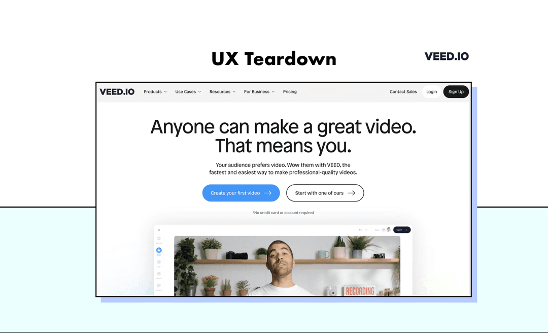 VEED UX Teardown
