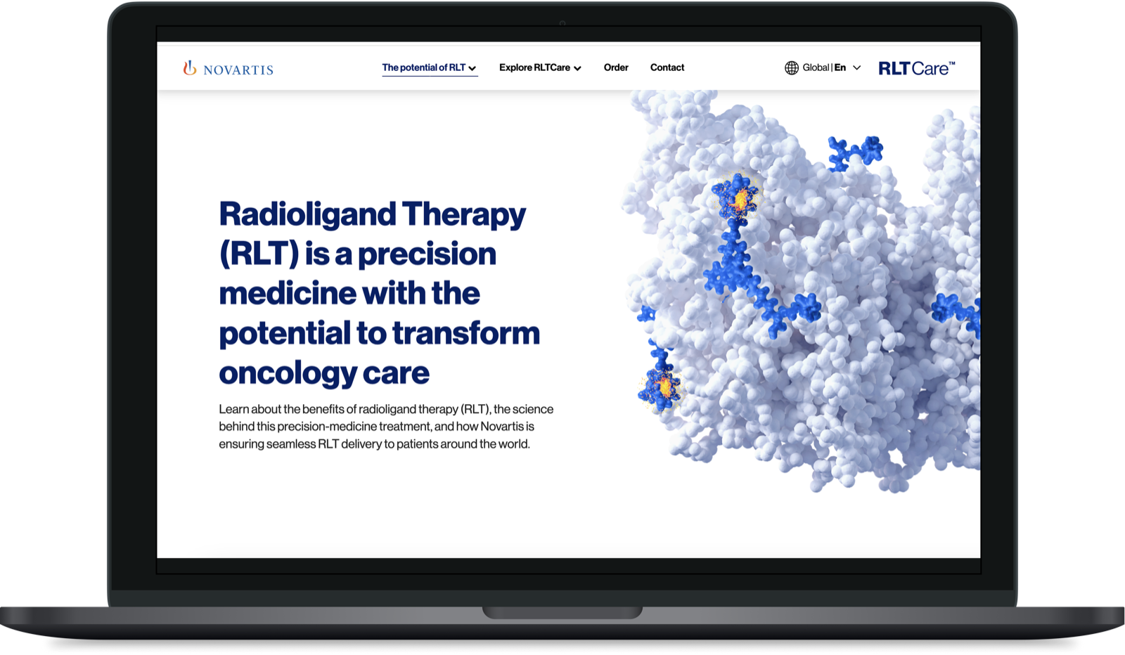 Novartis RLT Hub on laptop
